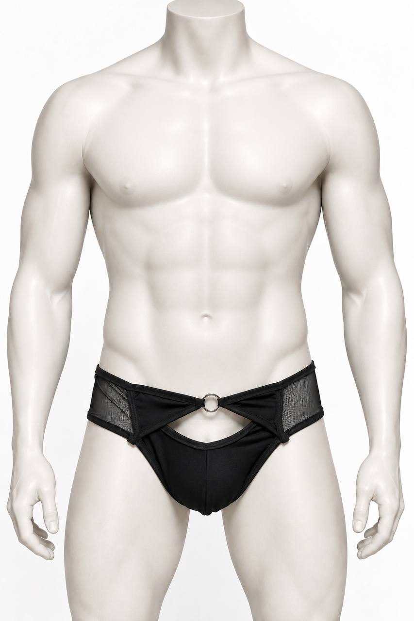 🖤 Black O-Ring Mesh Brief – بوكسر الشبك بالحَلْقة (PNT9)