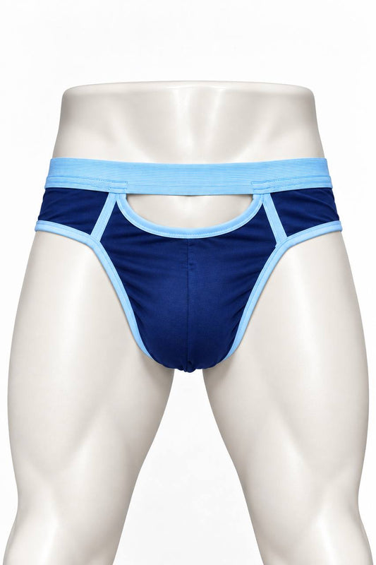 🩵 Classic Navy Cut-Out Brief – كحلي بفتحة أمامية (PNT11)